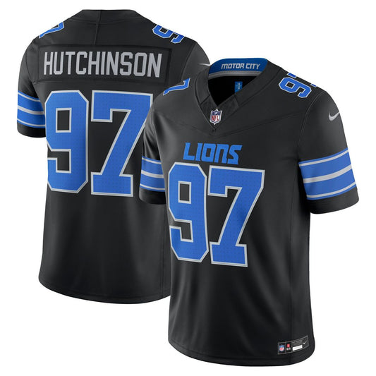 Men's Detroit Lions Aidan Hutchinson Black Alternate Stitched Limited NFL Football Jersey - view 1