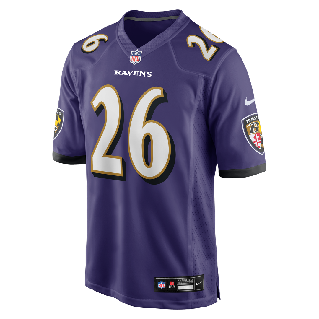 Men's Baltimore Ravens Rasheen Ali Purple Team Game NFL Football Jersey - view 2