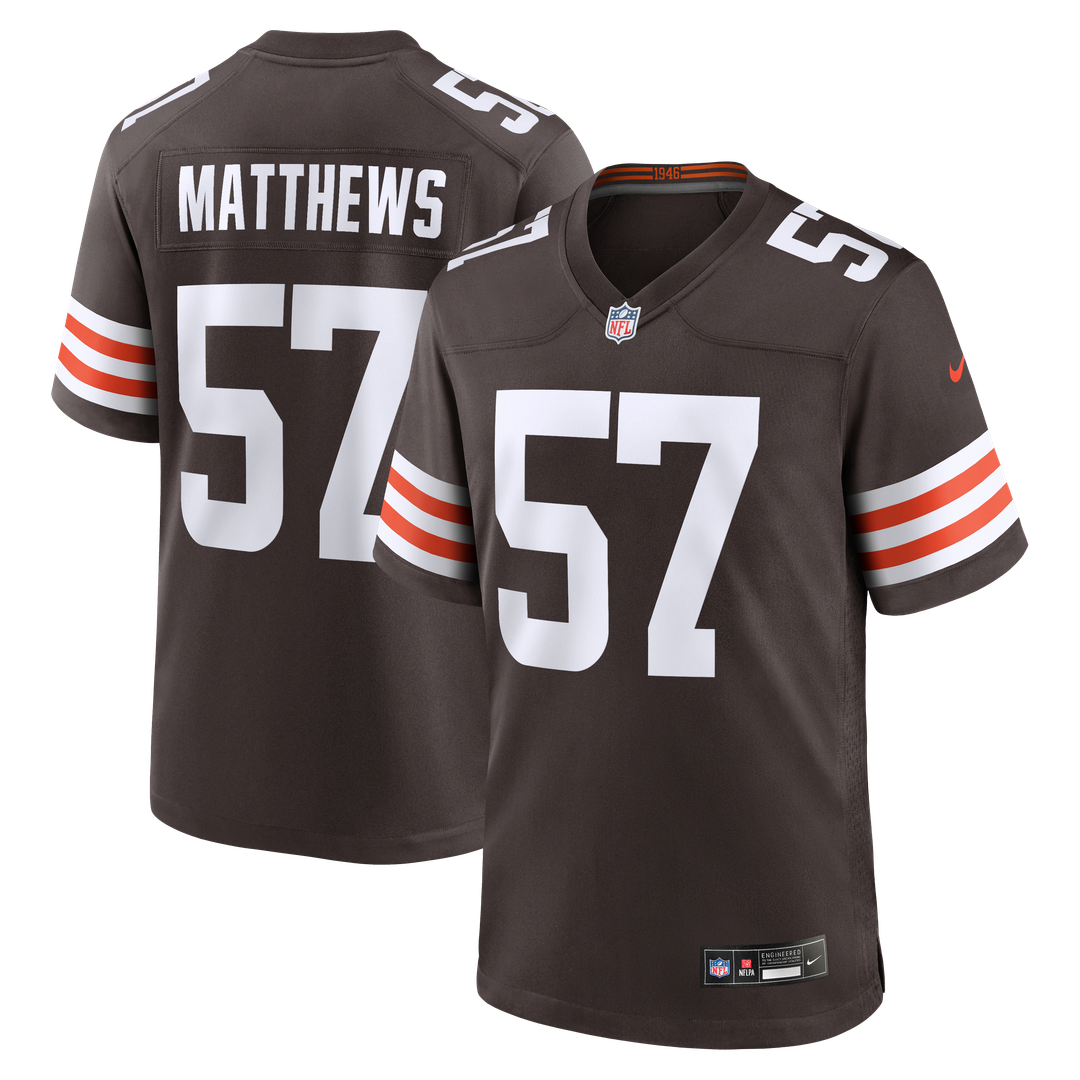 Men's Cleveland Browns Clay Matthews Brown Game NFL Football Jersey - view 1