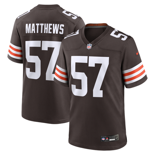 Men's Cleveland Browns Clay Matthews Brown Game NFL Football Jersey - view 1