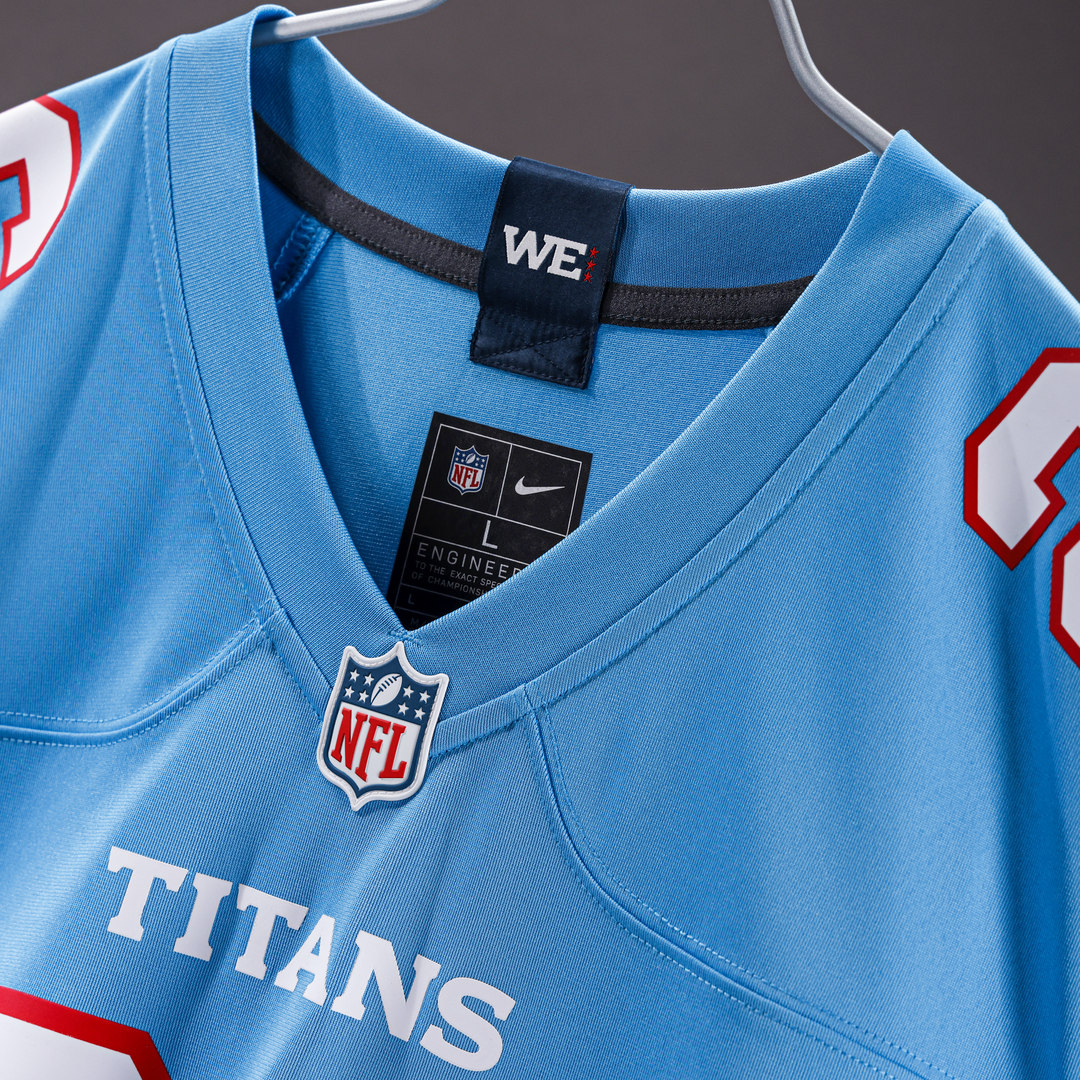 Men's Tennessee Titans Chimere Dike Light Blue Team Game NFL Football Jersey - view 10