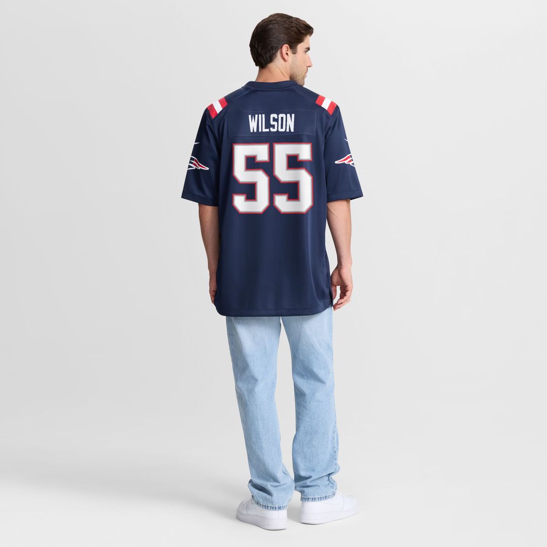 Men's New England Patriots Jared Wilson Navy Team Game NFL Football Jersey - view 3