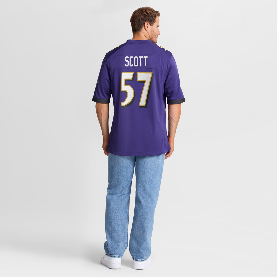 Men's Baltimore Ravens Bart Scott Purple Game NFL Football Jersey - view 5