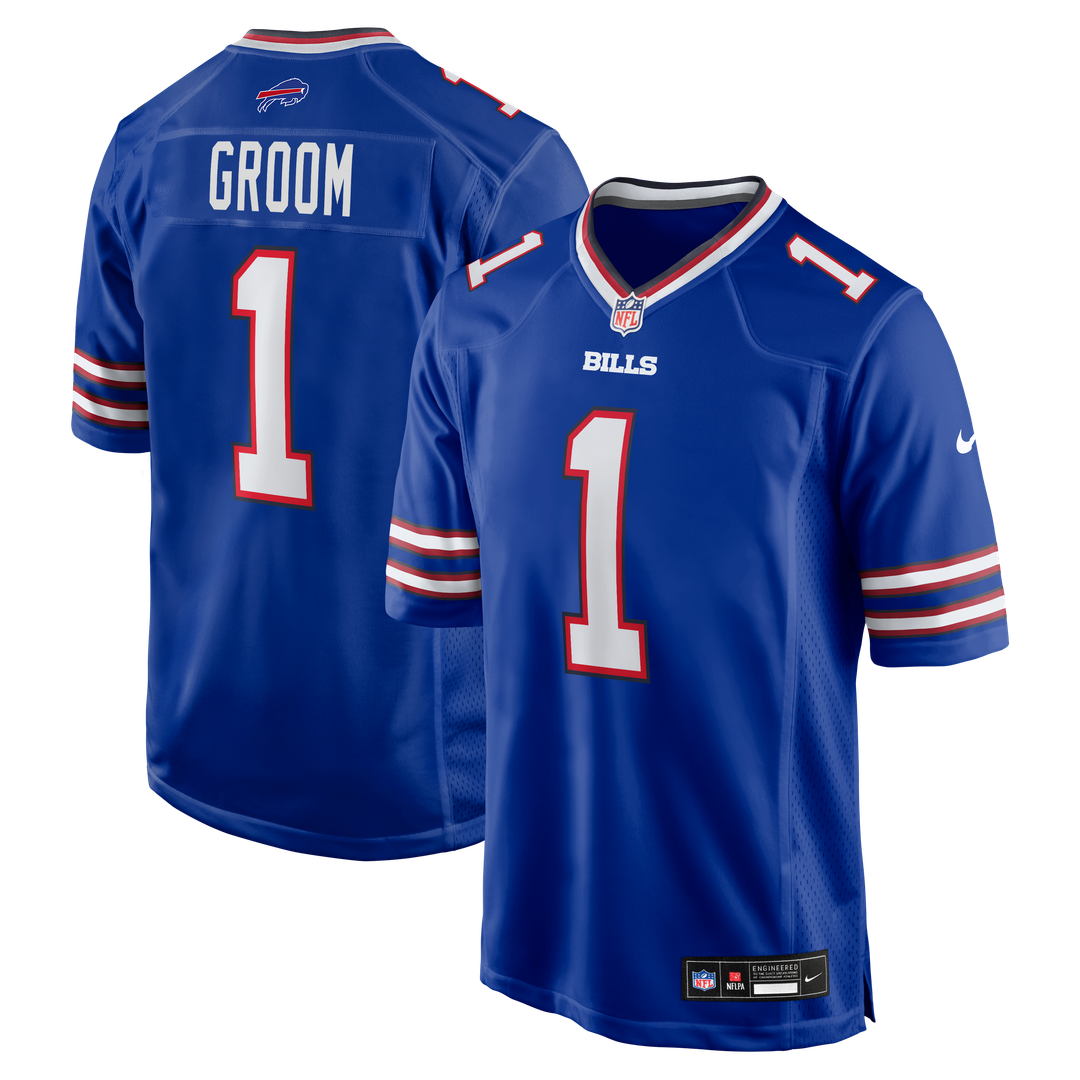 Men's Buffalo Bills Number 1 Groom Royal Game NFL Football Jersey - view 1