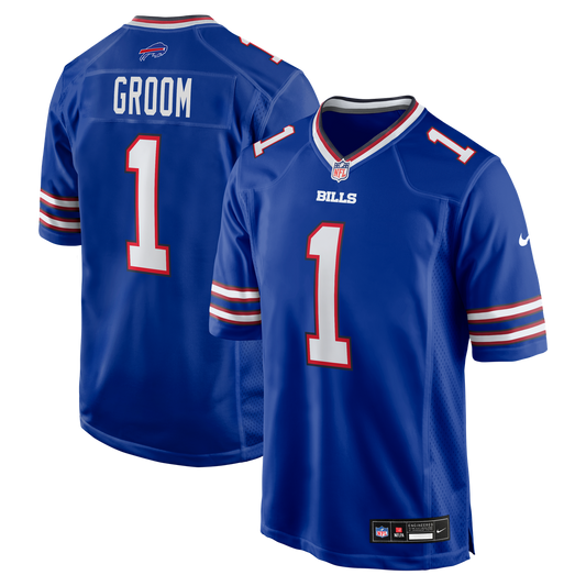 Men's Buffalo Bills Number 1 Groom Royal Game NFL Football Jersey - view 1