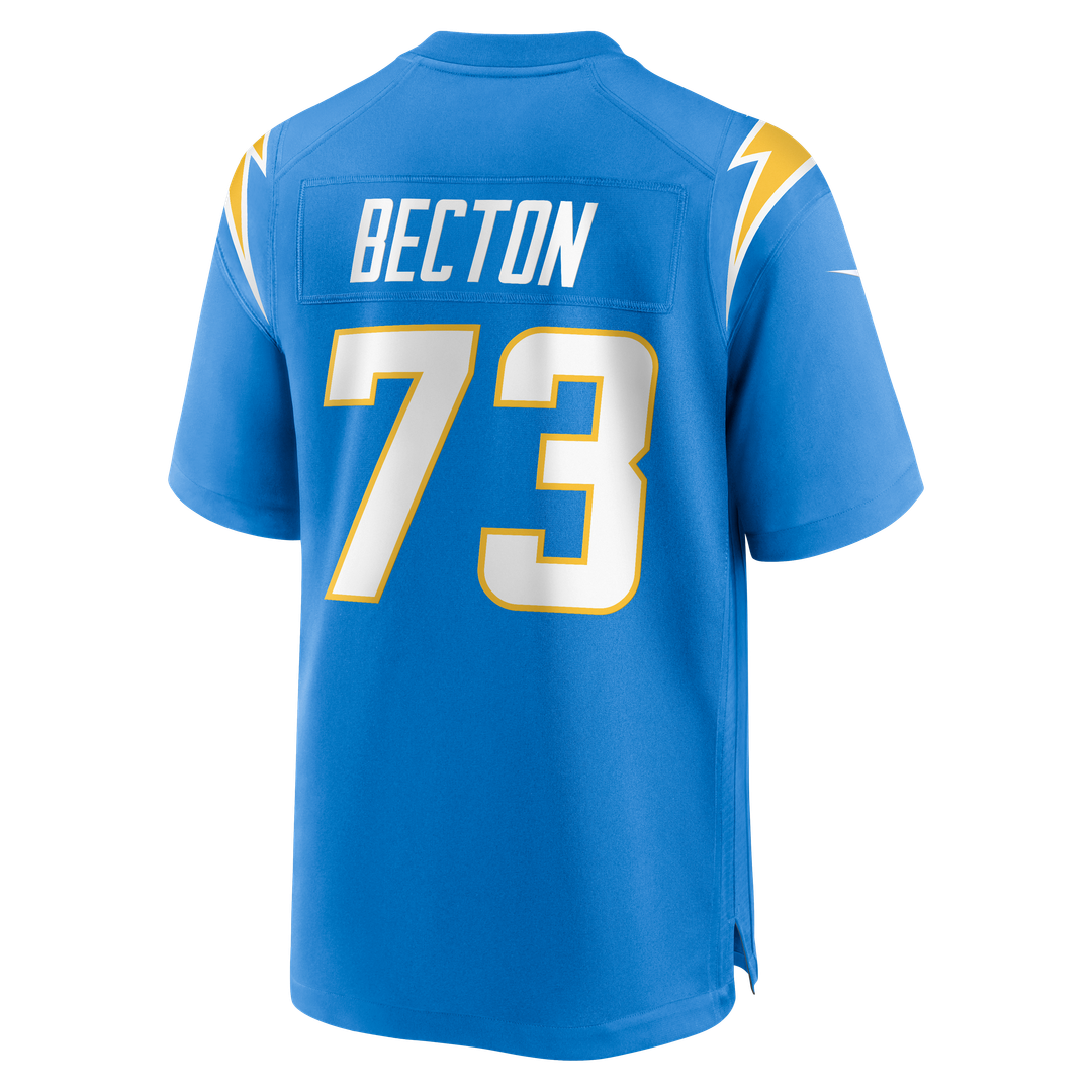 Men's Los Angeles Chargers Mekhi Becton Powder Blue Team Game NFL Football Jersey - view 3