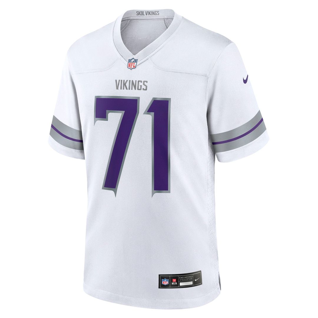Men's Minnesota Vikings Christian Darrisaw White Alternate Game NFL Football Jersey - view 2