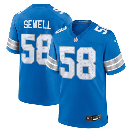 Men's Detroit Lions Penei Sewell Blue Game NFL Football Jersey - view 1