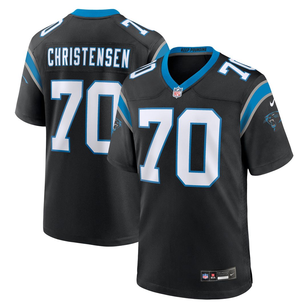 Men's Carolina Panthers Brady Christensen Black Team Game NFL Football Jersey - view 1