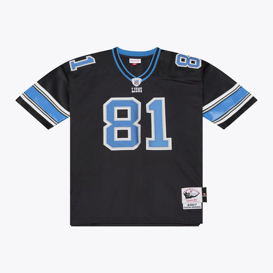 Men's Detroit Lions Calvin Johnson Black 2007 Throwback NFL Football Jersey - view 1