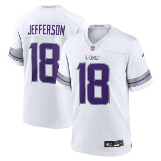 Men's Minnesota Vikings Justin Jefferson White Alternate Game NFL Football Jersey - view 1