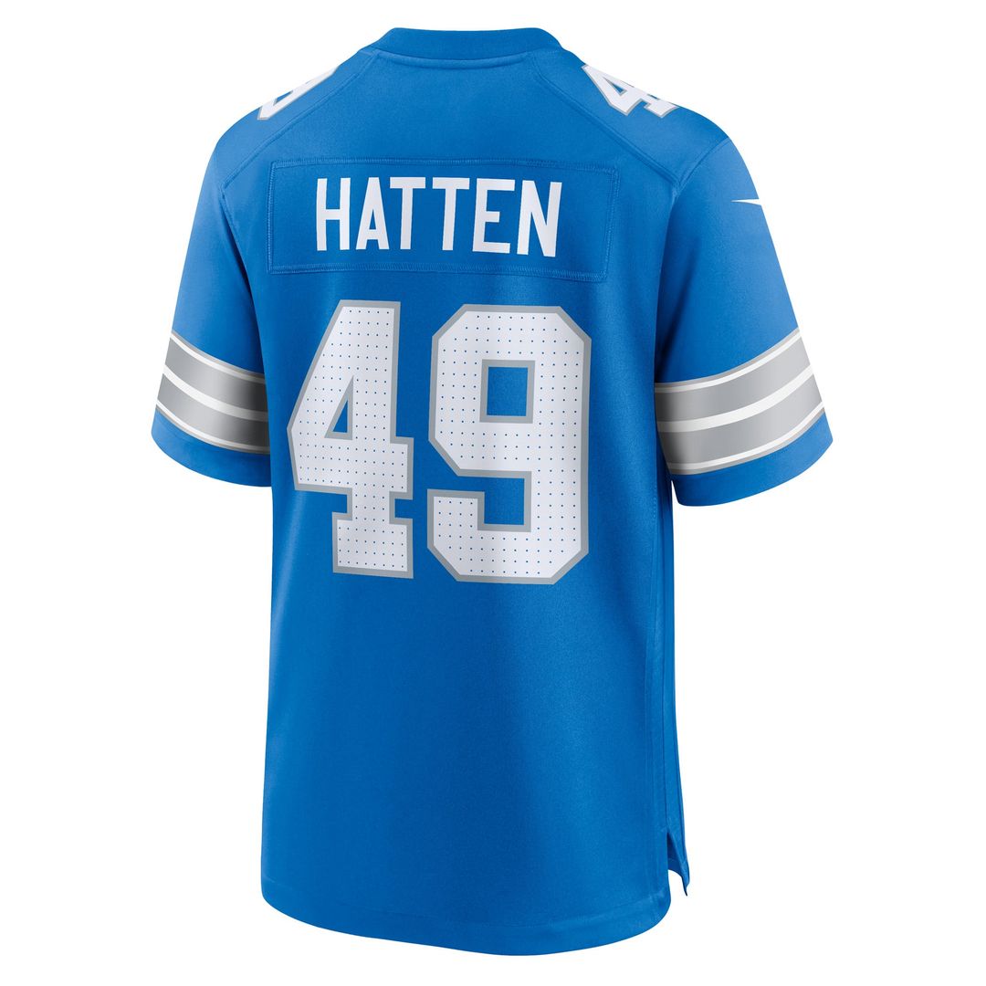Men's Detroit Lions Hogan Hatten Blue Game NFL Football Jersey - view 3