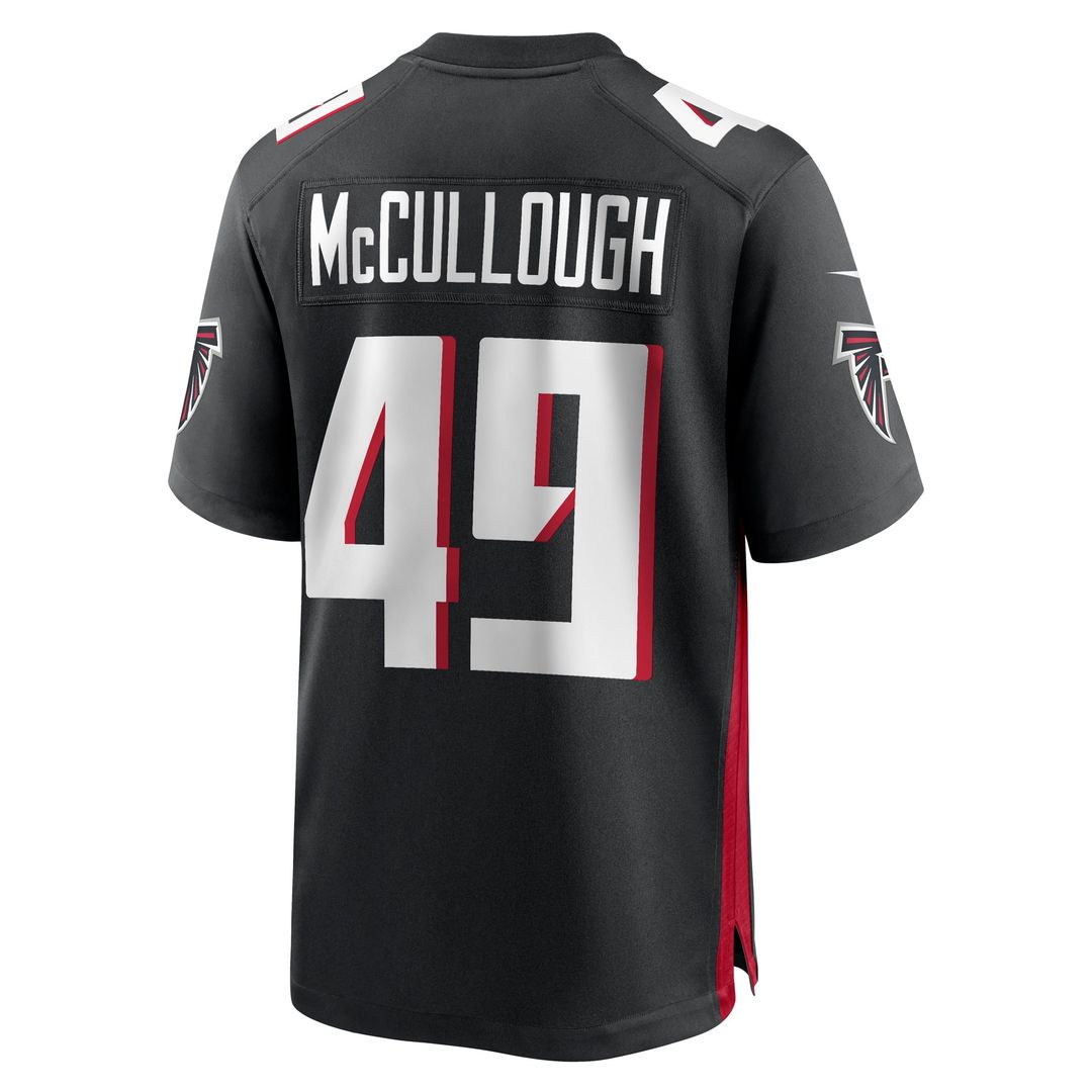 Men's Atlanta Falcons Liam McCullough Black Team Game NFL Football Jersey - view 3