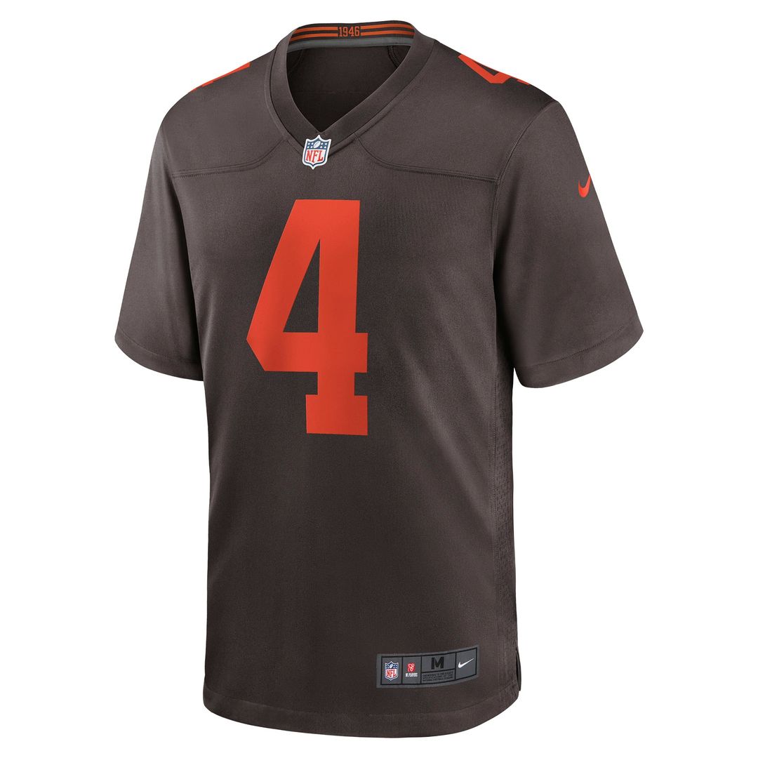 Men's Cleveland Browns Deshaun Watson Brown Alternate Game NFL Football Jersey - view 2