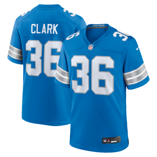 Men's Detroit Lions Chuck Clark Blue Team Game NFL Football Jersey - view 1