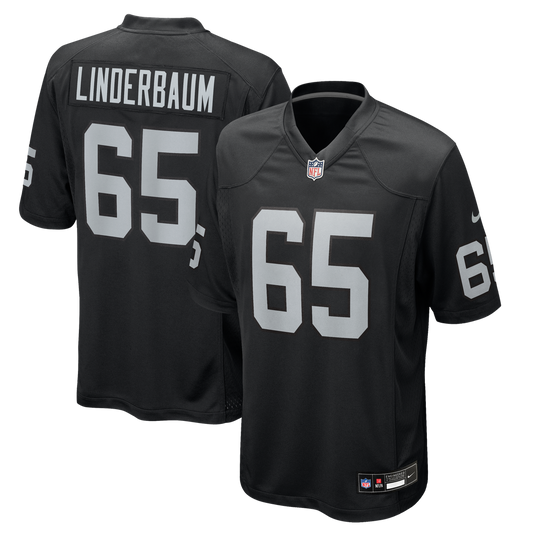 Men's Las Vegas Raiders Tyler Linderbaum Black Team Game NFL Football Jersey - view 1
