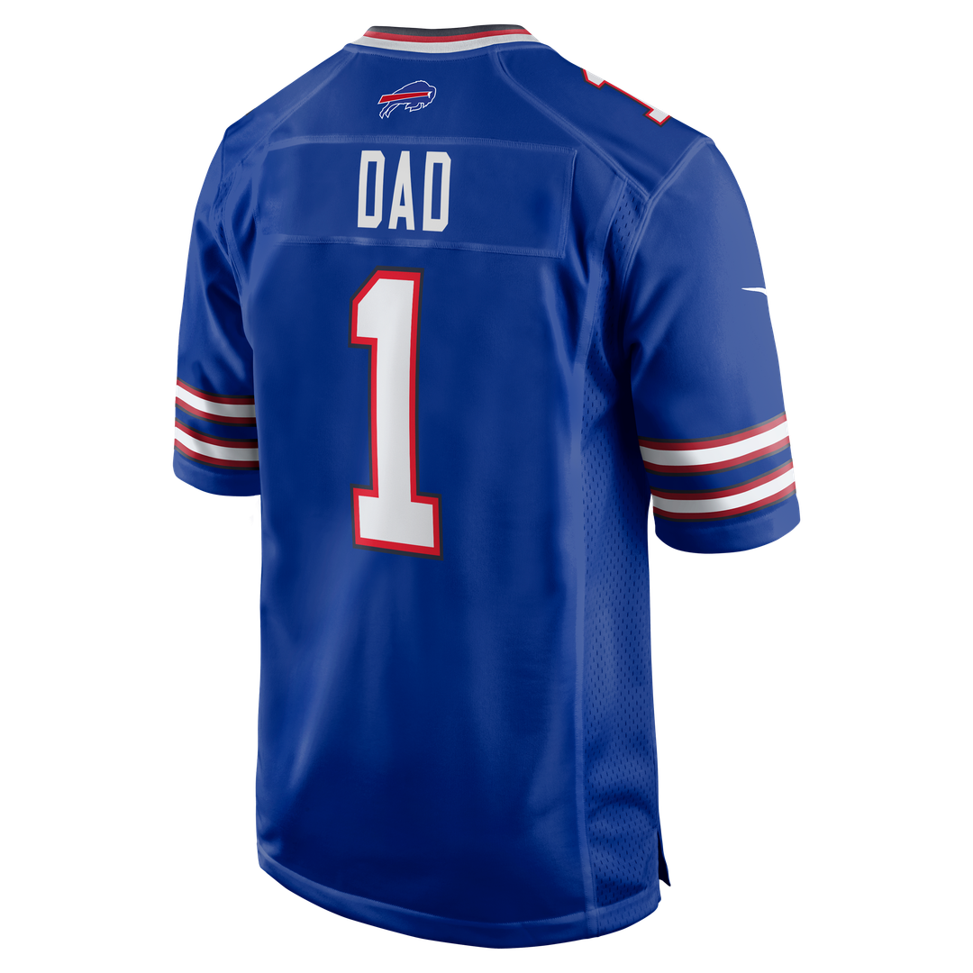 Men's Buffalo Bills Number 1 Dad Royal Game NFL Football Jersey - view 3