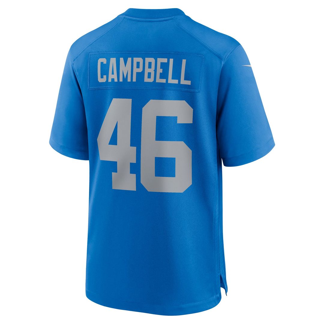Men's Detroit Lions Jack Campbell Blue Alternate Game NFL Football Jersey - view 3