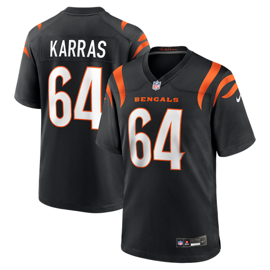 Men's Cincinnati Bengals Ted Karras Black Game NFL Football Jersey - view 1
