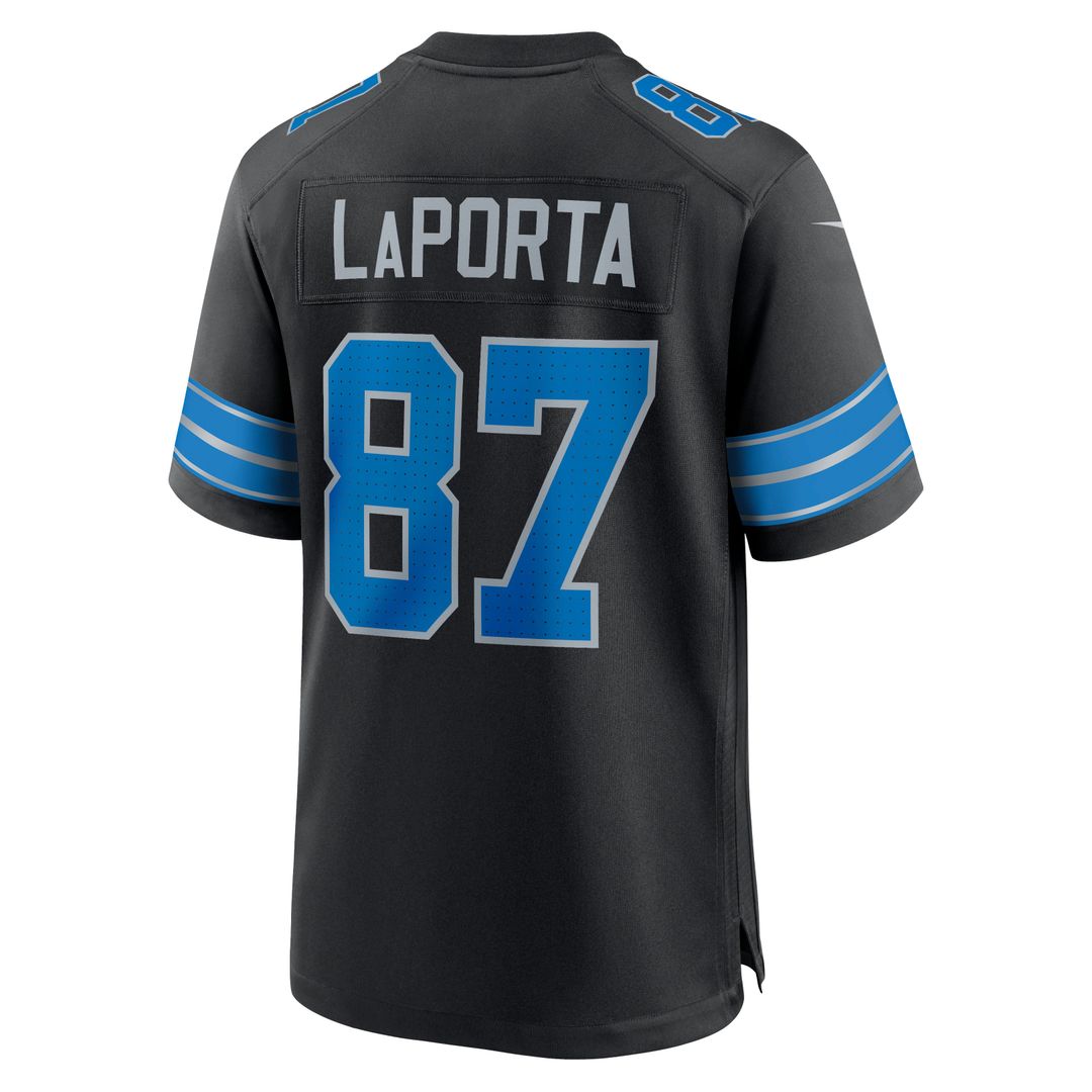 Men's Detroit Lions Sam LaPorta White White Game NFL Football Jersey - view 17