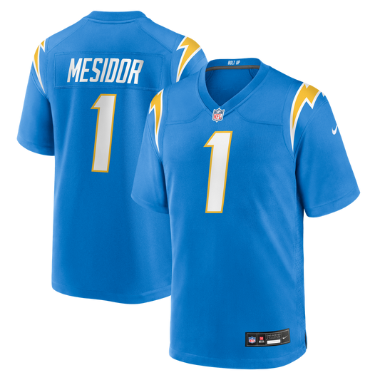 Men's Los Angeles Chargers Akheem Mesidor Powder Blue Team Game NFL Football Jersey - view 1