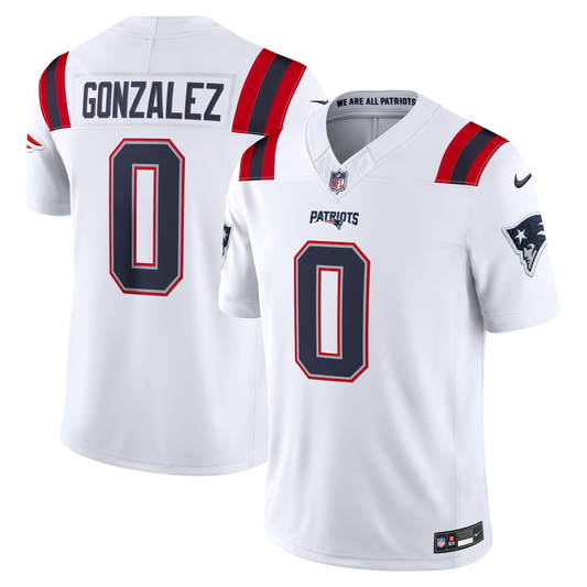 Men's New England Patriots Christian Gonzalez White Stitched Limited NFL Football Jersey - view 1