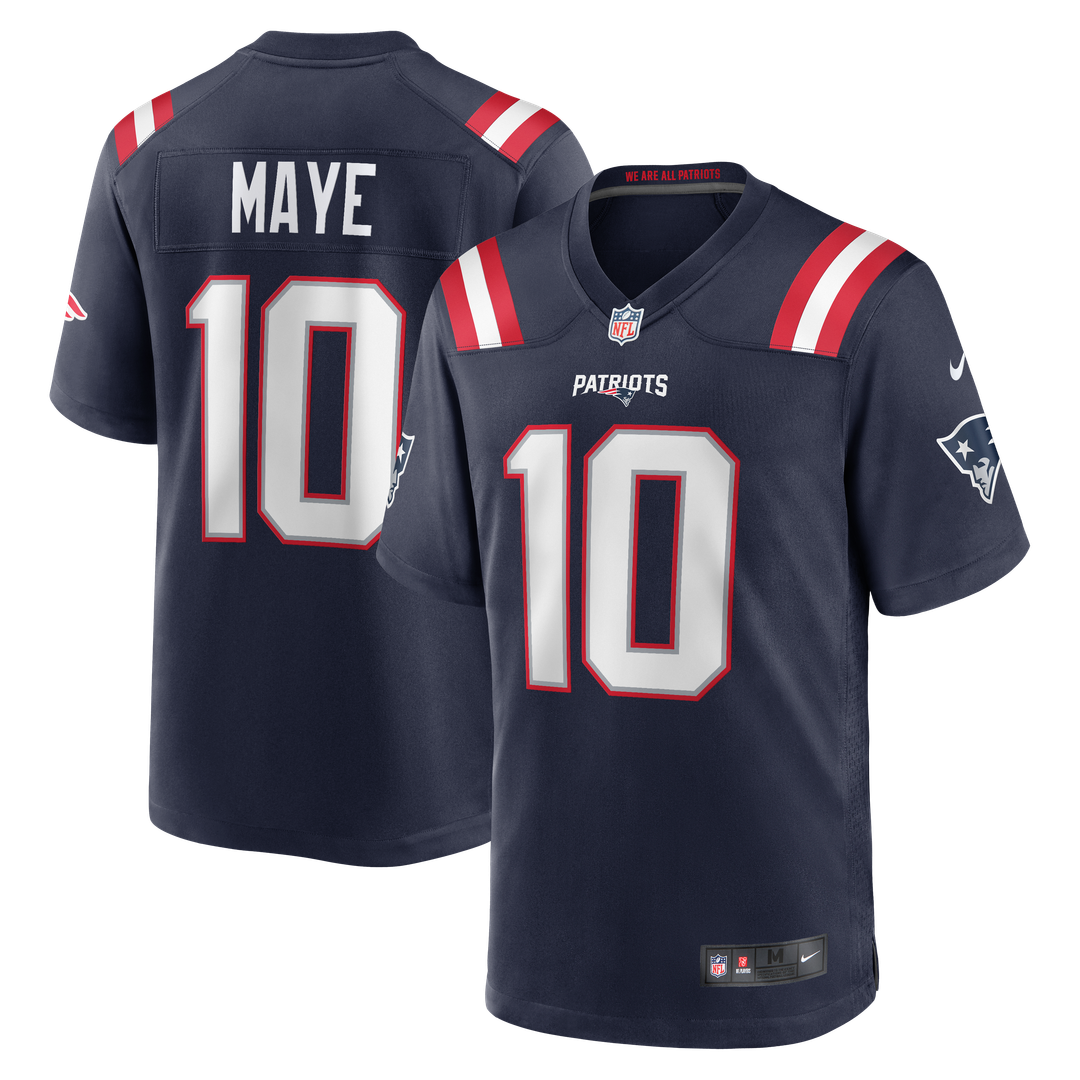 Men's New England Patriots Drake Maye Navy Player Game NFL Football Jersey - view 1