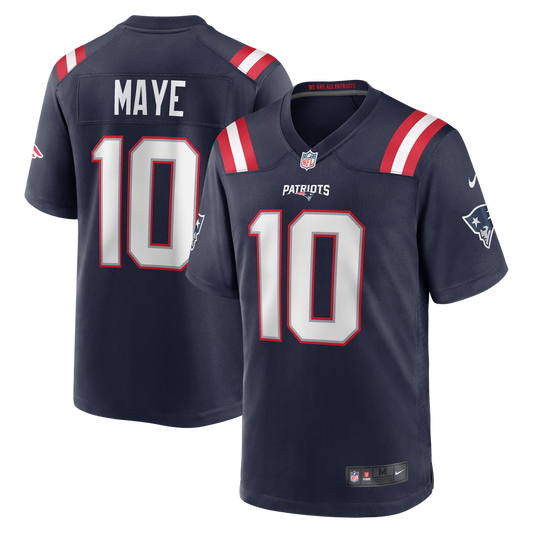 Men's New England Patriots Drake Maye Navy Player Game NFL Football Jersey - view 1