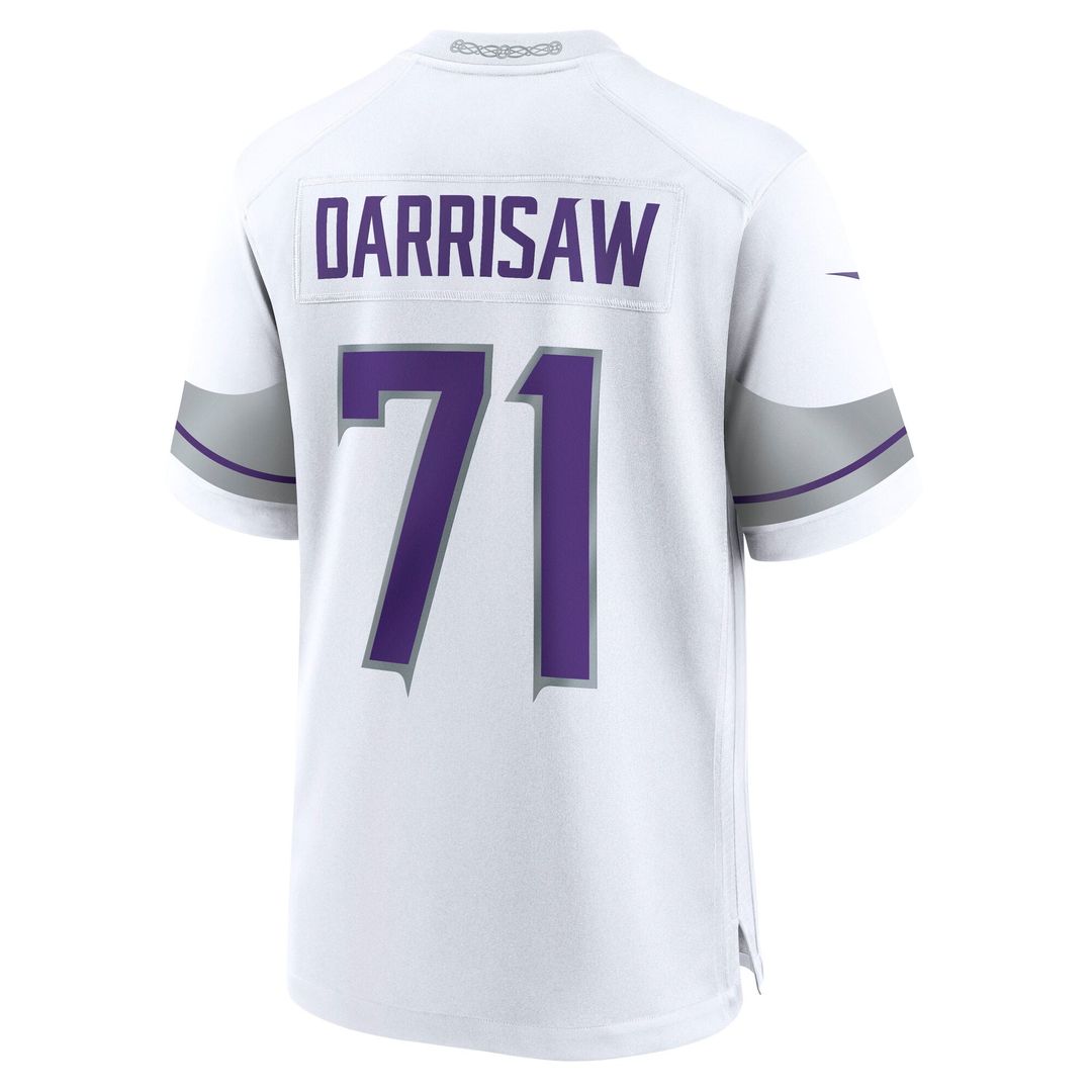 Men's Minnesota Vikings Christian Darrisaw White Alternate Game NFL Football Jersey - view 3