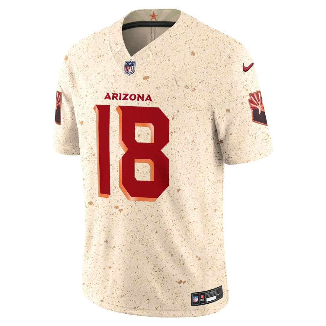 Men's Arizona Cardinals Marvin Harrison Jr. Natural Rivalries Collection Stitched Limited NFL Football Jersey - view 2