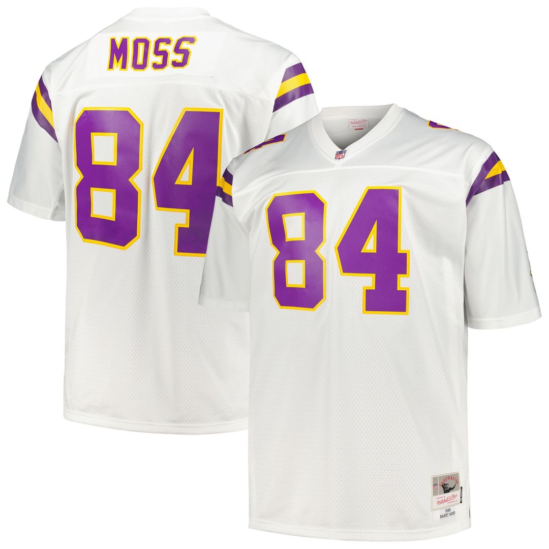 Men's Minnesota Vikings Randy Moss White Big & Tall 1998 Legacy NFL Football Jersey - view 4
