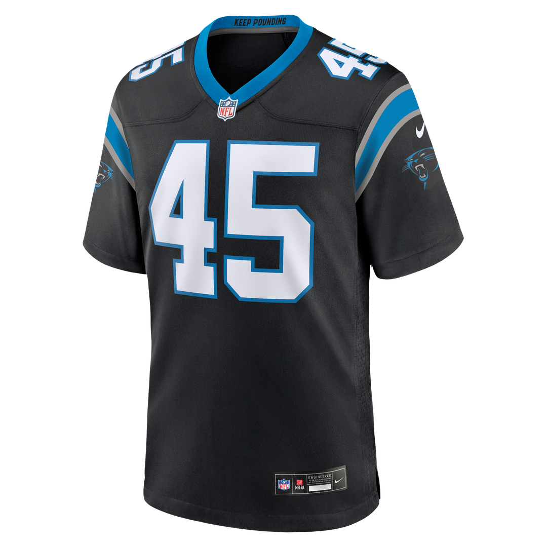 Men's Carolina Panthers Maema Njongmeta Black Game NFL Football Jersey - view 2