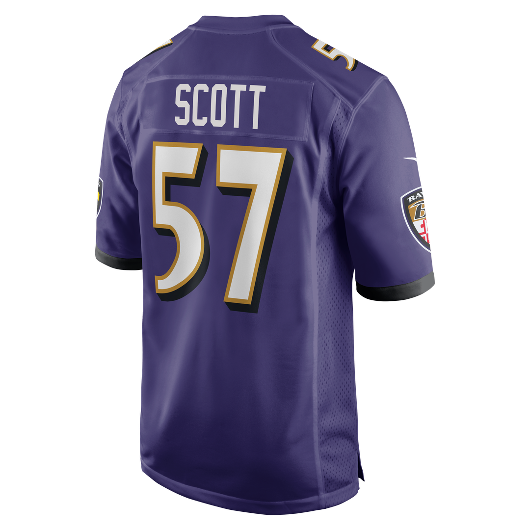 Men's Baltimore Ravens Bart Scott Purple Game NFL Football Jersey - view 3