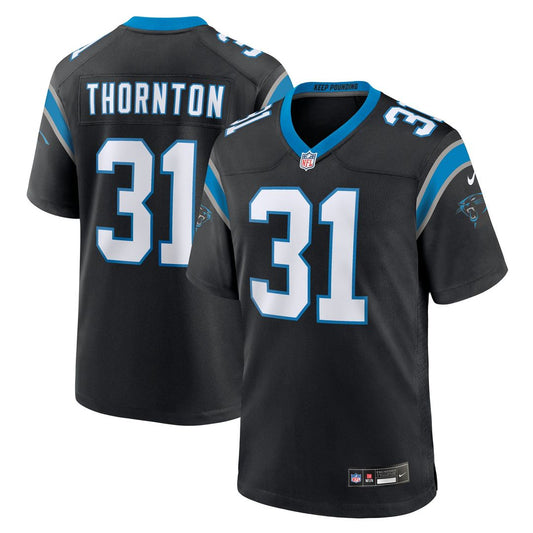 Men's Carolina Panthers Corey Thornton Black Team Game NFL Football Jersey - view 1