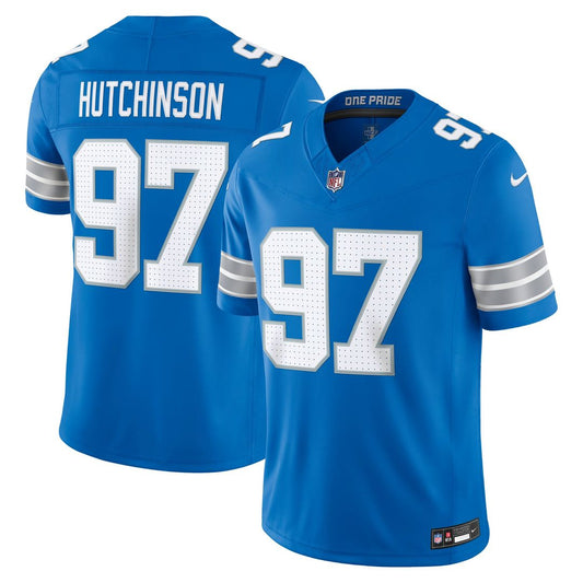 Men's Detroit Lions Aidan Hutchinson Blue Team Stitched Limited NFL Football Jersey - view 1