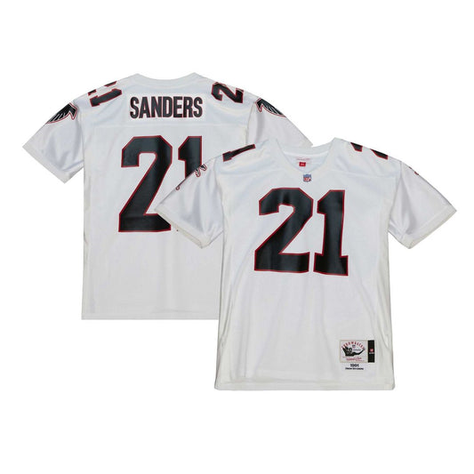 Men's Atlanta Falcons 1991 Deion Sanders White Throwback NFL Football Jersey - view 1