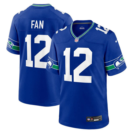 Men's Seattle Seahawks 12s Royal Throwback Player Game NFL Football Jersey - view 1