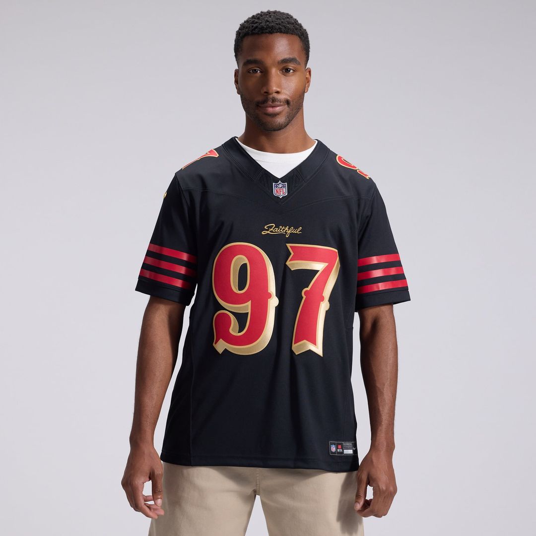 Men's San Francisco 49ers Nick Bosa Black Rivalries Collection Stitched Limited NFL Football Jersey - view 3