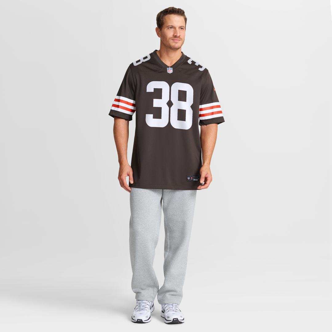 Men's Cleveland Browns Jaleel McLaughlin Brown Team Game NFL Football Jersey - view 2