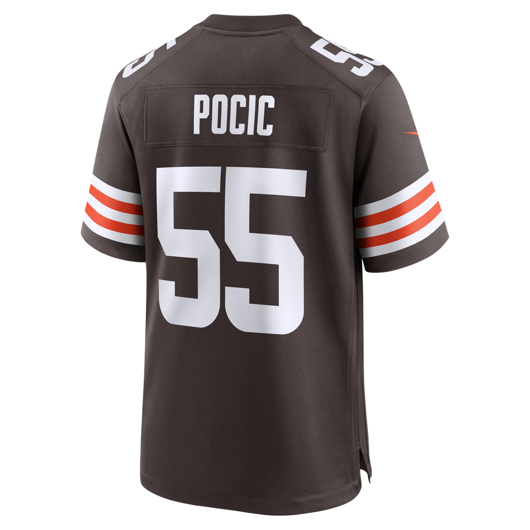 Men's Cleveland Browns Ethan Pocic Brown Game NFL Football Jersey - view 3