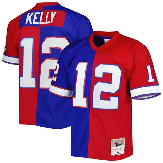 Men's Buffalo Bills Jim Kelly Royal/Red 1990 Split Legacy Replica NFL Football Jersey - view 1