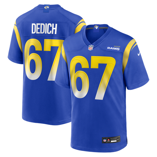 Men's Los Angeles Rams Justin Dedich Royal Game NFL Football Jersey - view 1