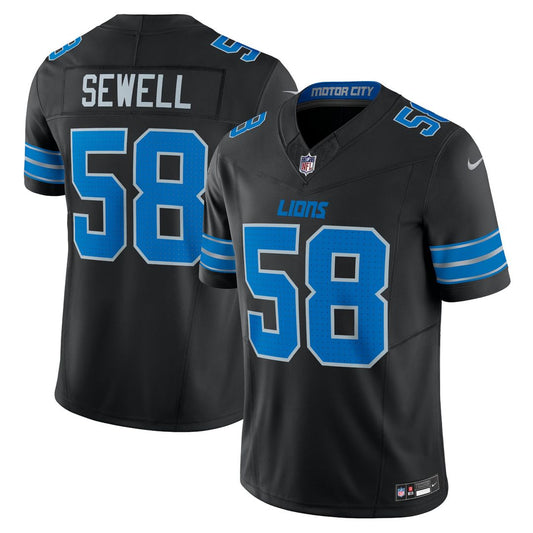 Men's Detroit Lions Penei Sewell Black Alternate Limited NFL Football Jersey - view 1