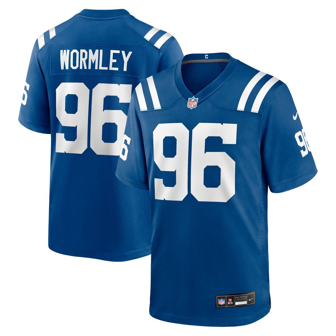 Men's Indianapolis Colts Chris Wormley Royal Team Game NFL Football Jersey - view 1