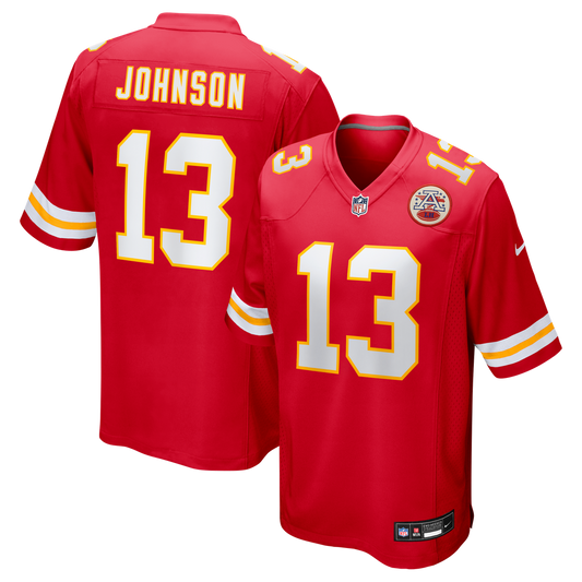Men's Kansas City Chiefs Nazeeh Johnson Red Game NFL Football Jersey - view 1