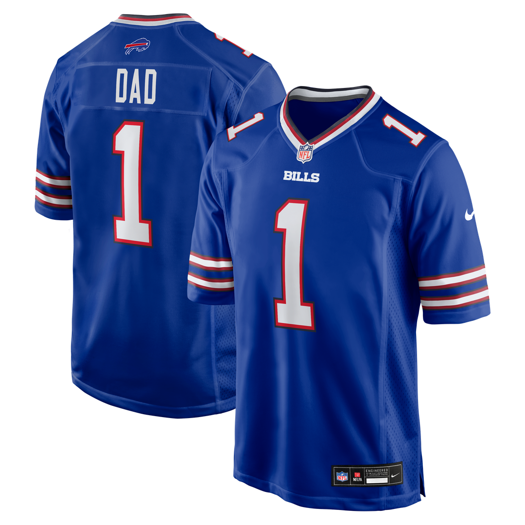 Men's Buffalo Bills Number 1 Dad Royal Game NFL Football Jersey - view 1