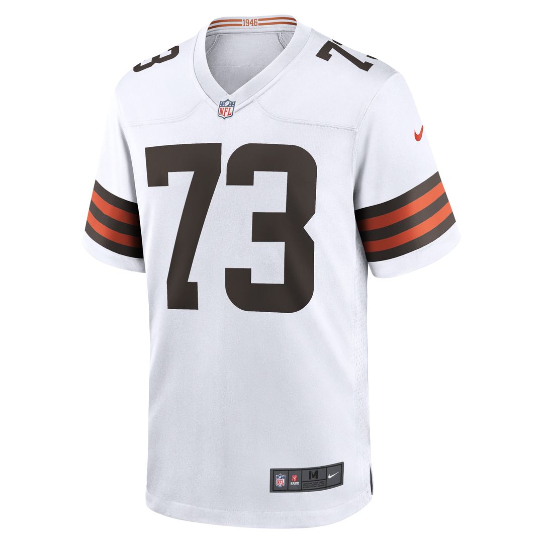Men's Cleveland Browns Joe Thomas White Retired Game NFL Football Jersey - view 2