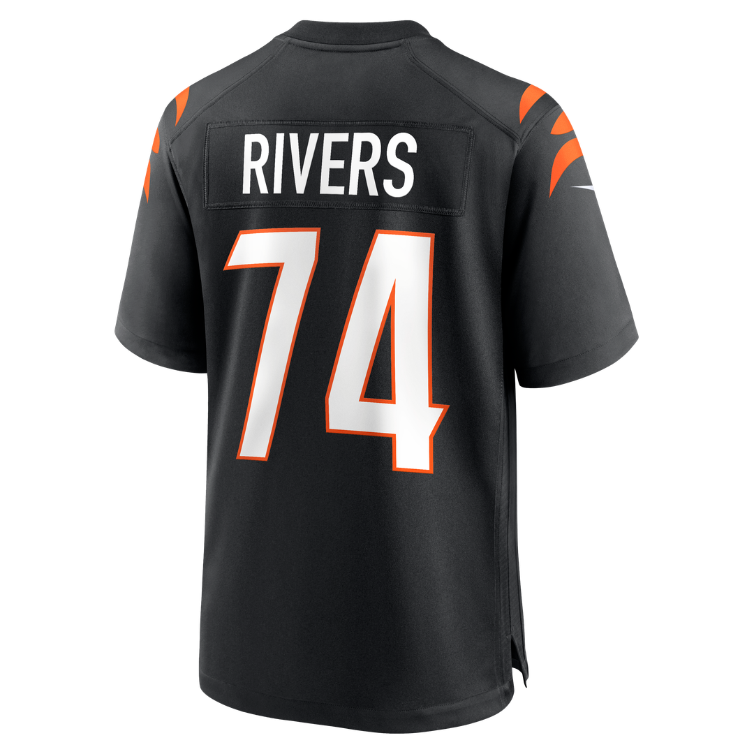 Men's Cincinnati Bengals Jalen Rivers Black Team Game NFL Football Jersey - view 3