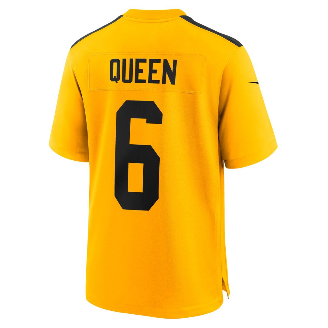 Men's Pittsburgh Steelers Patrick Queen Gold Alternate 1933 Throwback Game NFL Football Jersey - view 6