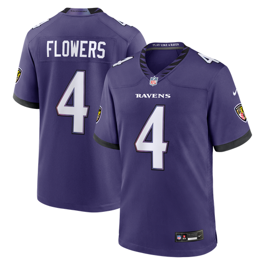 Men's Baltimore Ravens Zay Flowers Purple Team Game NFL Football Jersey - view 1